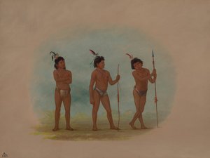 Tři děti Auca, 18541869. od George Catlin