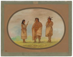 Tři indiáni Potawatomi od George Catlin