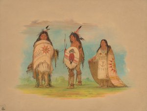 Tři indiáni Riccarree, 1861. od George Catlin