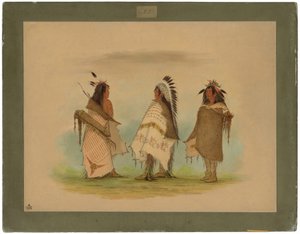Tři šošonští bojovníci od George Catlin