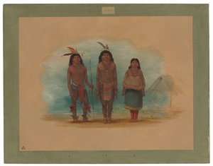 Tři indiáni Taruma od George Catlin