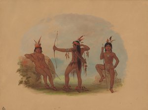Tři indiáni Woyaway, 18541869. od George Catlin