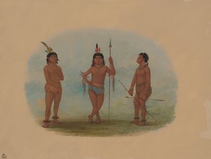 Tři mladí muži Tobos, 18541869. od George Catlin