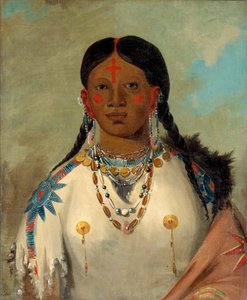Tís-se-wóo-na-tís, Ta, která si koupe kolena, manželka náčelníka, 1832. od George Catlin
