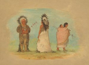 Dva Ottoe náčelníci a žena, 18611869. od George Catlin
