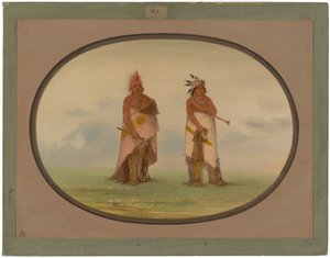 Dva neidentifikovaní severoameričtí indiáni od George Catlin