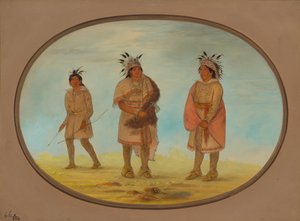 Dva Weeah Warriors a žena, 18611869. od George Catlin