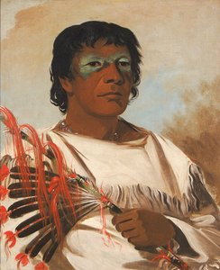 Wah-pe-kée-suck, White Cloud (zvaný Prorok), poradce Black Hawka od George Catlin