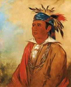 Wah-pon-jee-a, The Swan, a Warrior, 1830. od George Catlin