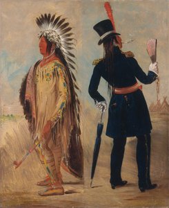 Wi-jún-jon, hlava holubího vejce Světlo mířící a vracející se z Washingtonu, 1837-1839. od George Catlin