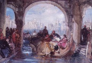 Pohled v Benátkách, 1852 (wc na papíře) od George Cattermole