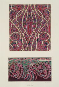 Návrhy látek pro šály Paisley, kolem roku 1871