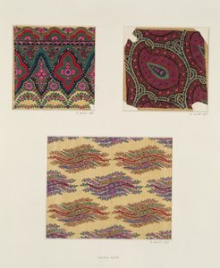 Návrhy látek pro šály Paisley, kolem roku 1871