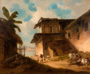 Bengálská vesnická scéna, 1821. od George Chinnery