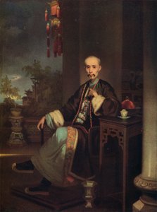 How Qua, vedoucí Hong Merchants v Kantonu, c1830 od George Chinnery