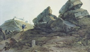 Skály a klášter Hill, Čína od George Chinnery