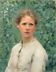Dívčí hlava od George Clausen