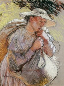Selská žena (pastel na papíře) od George Clausen