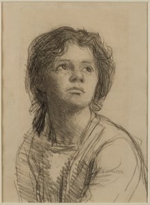 Hlava a ramena mladé ženy od George Clausen