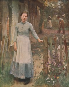 Dívka u brány, 1889, c1930.
