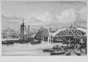 London Bridge ve výstavbě, 1827