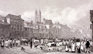 Smithfield Market, Londýn, c1830