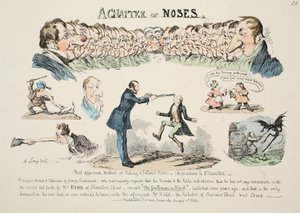 A Chapter of Noses, pub. 1834 (ručně kolorovaná rytina) od George Cruikshank