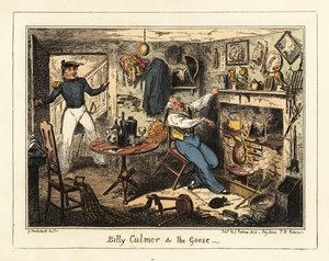 Námořní poručík povolává starého praporčíka do služby, 1826 (litografie) od George Cruikshank