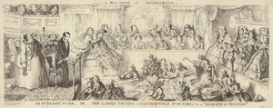Satirická karikatura Queens Bench od George Cruikshank