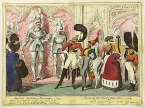 Starověké a moderní vojenské dandy z roku 1450 od George Cruikshank