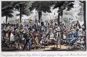 Boulevard des Italiens - v „Život v Paříži“ od Davida Careyho, Londýn od George Cruikshank
