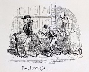 Covetiveness z frenologických ilustrací, 1826 od George Cruikshank