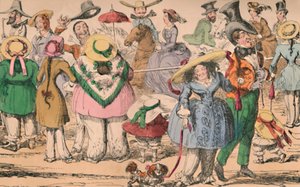 Cruikshanks Exhibition of Bloomers v Hyde Parku, 1852, c1870 od George Cruikshank