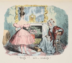 Oblékání a svlékání, hospoda. 1832 (Ručně kolorovaná rytina) od George Cruikshank