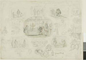 Módy a hrůzy z roku 1829 (recto); Angels Ever Bright and Fair (verso) od George Cruikshank