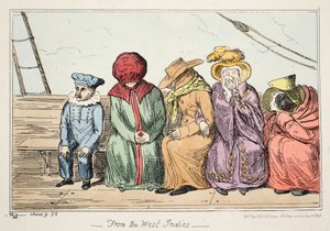 Ze Západní Indie, hospoda. 1835 (ručně kolorovaný lept) od George Cruikshank