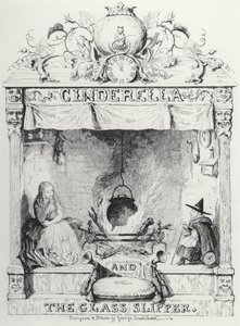Frontispis Popelky a skleněného střevíčku od Charlese Perraulta od George Cruikshank