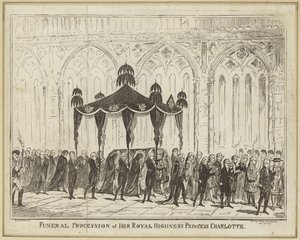 Smuteční průvod její královské výsosti princezny Charlotte od George Cruikshank