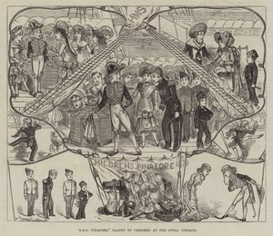 HMS Pinafore, kterou hrají Children at the Opera Comique od George Cruikshank