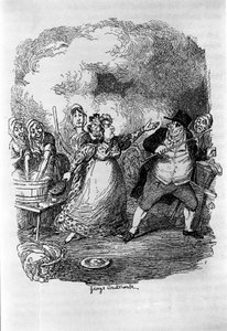 Ilustrace pro „“ Oliver Twist““ (Olivier) od Charlese Dickense (1812-1870), od George Cruikshanka (1792-1878). od George Cruikshank