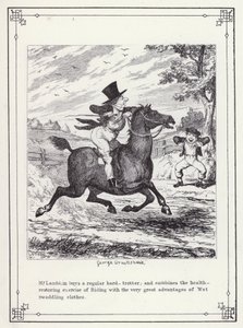 Ilustrace pro Bakalářskou vlastní knihu aneb Pokrok pana Lambkina (Gent) (rytina) od George Cruikshank
