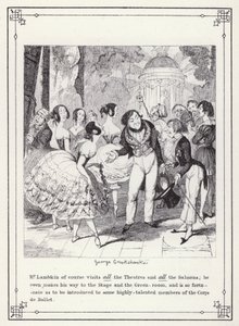 Ilustrace pro Bakalářskou vlastní knihu aneb Pokrok pana Lambkina (Gent) (rytina) od George Cruikshank