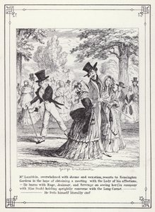 Ilustrace pro Bakalářskou vlastní knihu aneb Pokrok pana Lambkina (Gent) (rytina) od George Cruikshank
