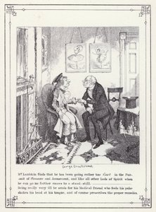 Ilustrace pro Bakalářskou vlastní knihu aneb Pokrok pana Lambkina (Gent) (rytina) od George Cruikshank