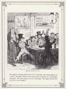 Ilustrace pro Bakalářskou vlastní knihu aneb Pokrok pana Lambkina (Gent) (rytina) od George Cruikshank