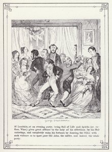 Ilustrace pro Bakalářskou vlastní knihu aneb Pokrok pana Lambkina (Gent) (rytina) od George Cruikshank