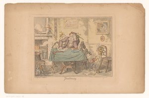 Jaloezie Žárlivost (název na předmětu) od George Cruikshank
