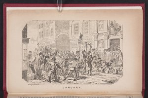 Leden z The Comic Almanack od George Cruikshank