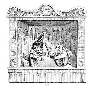 Judy naléhá na pana Punche, aby dítě vzal od George Cruikshank