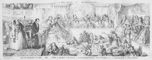 Dámy zkoušející opovrženíhodného darebáka za "Porušení slibu." (rytina) od George Cruikshank
